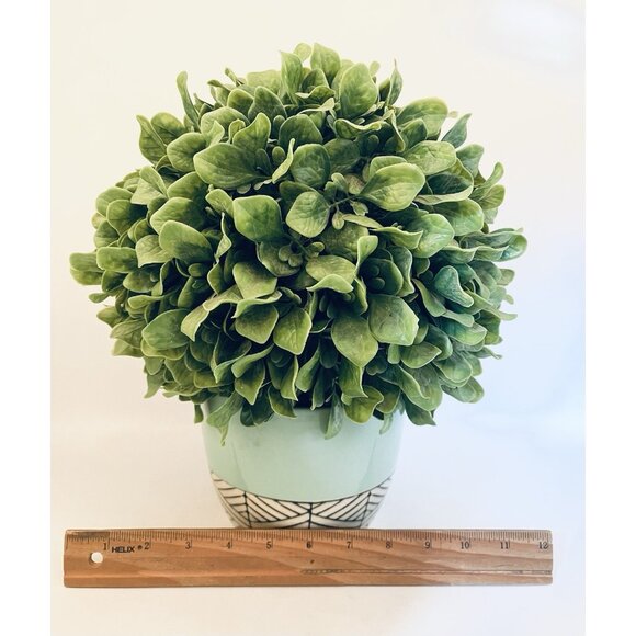 Artificial Boxwood Topiary Plant in Ceramic Pot 12” Indoor Home Office Boho - Picture 3 of 4